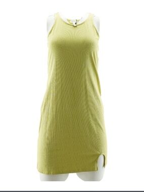 NWT Urban Social Sleeveless Ribbed Tank Dress in Light Olive Green Size M